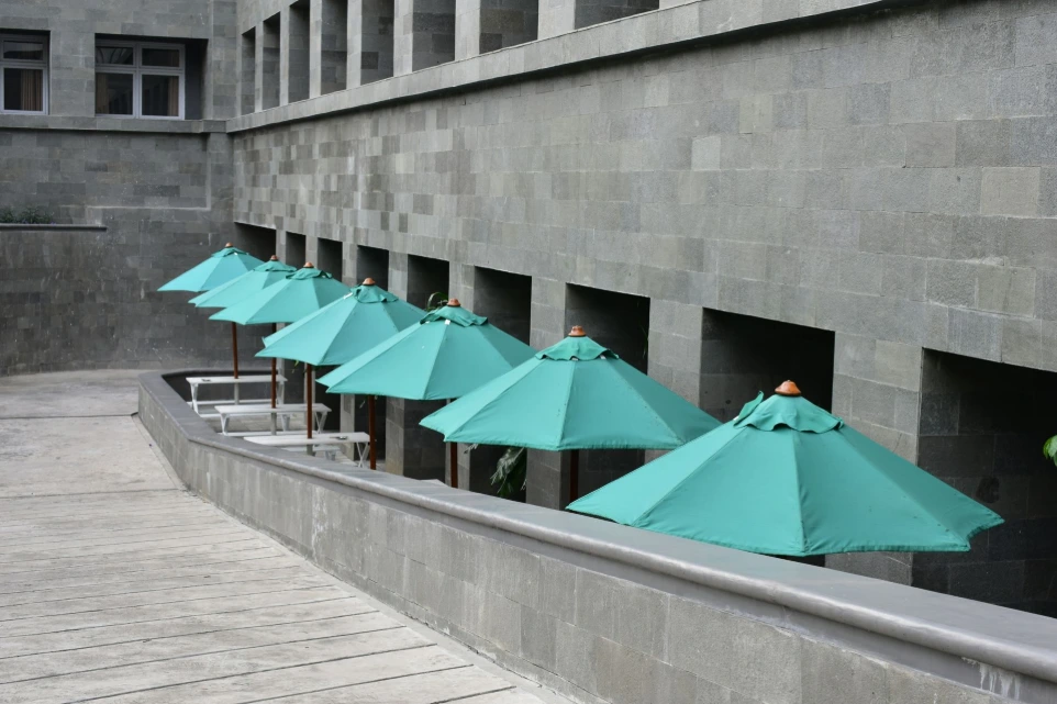 turquoise resort umbrella