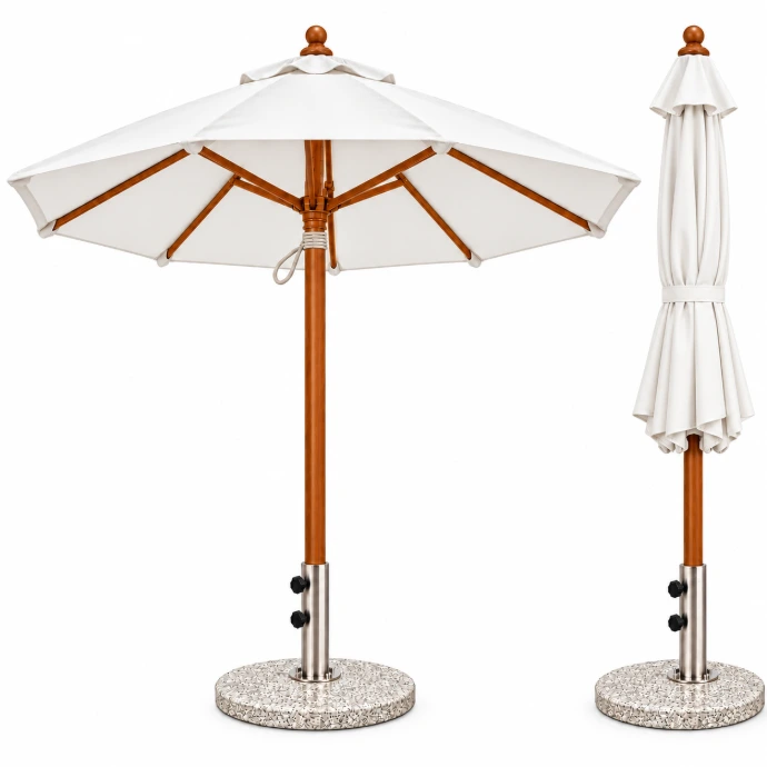 white commercial umbrella